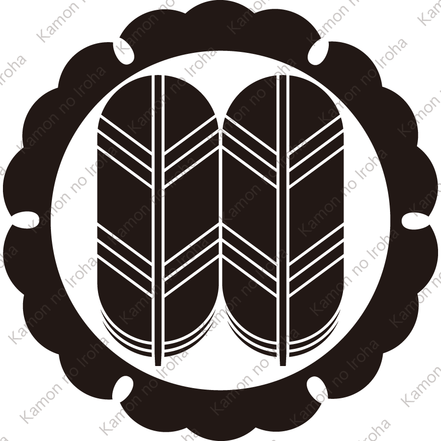 外雪輪に並び鷹の羽紋