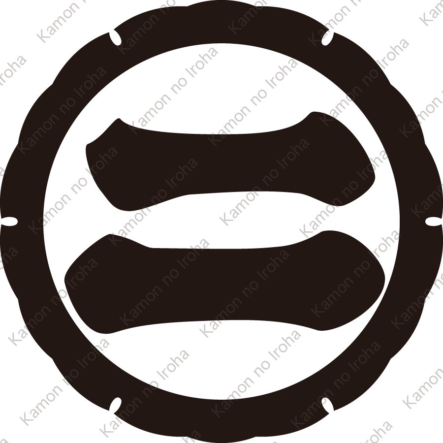 外雪輪に二文字（２）紋