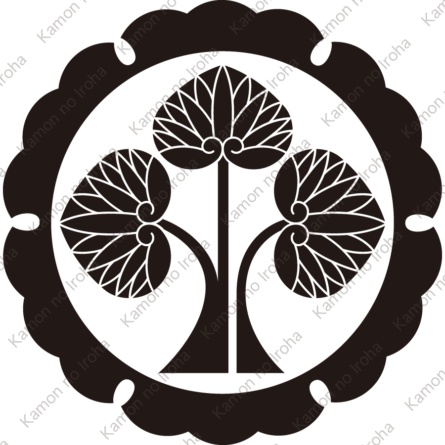 外雪輪に立ち葵紋