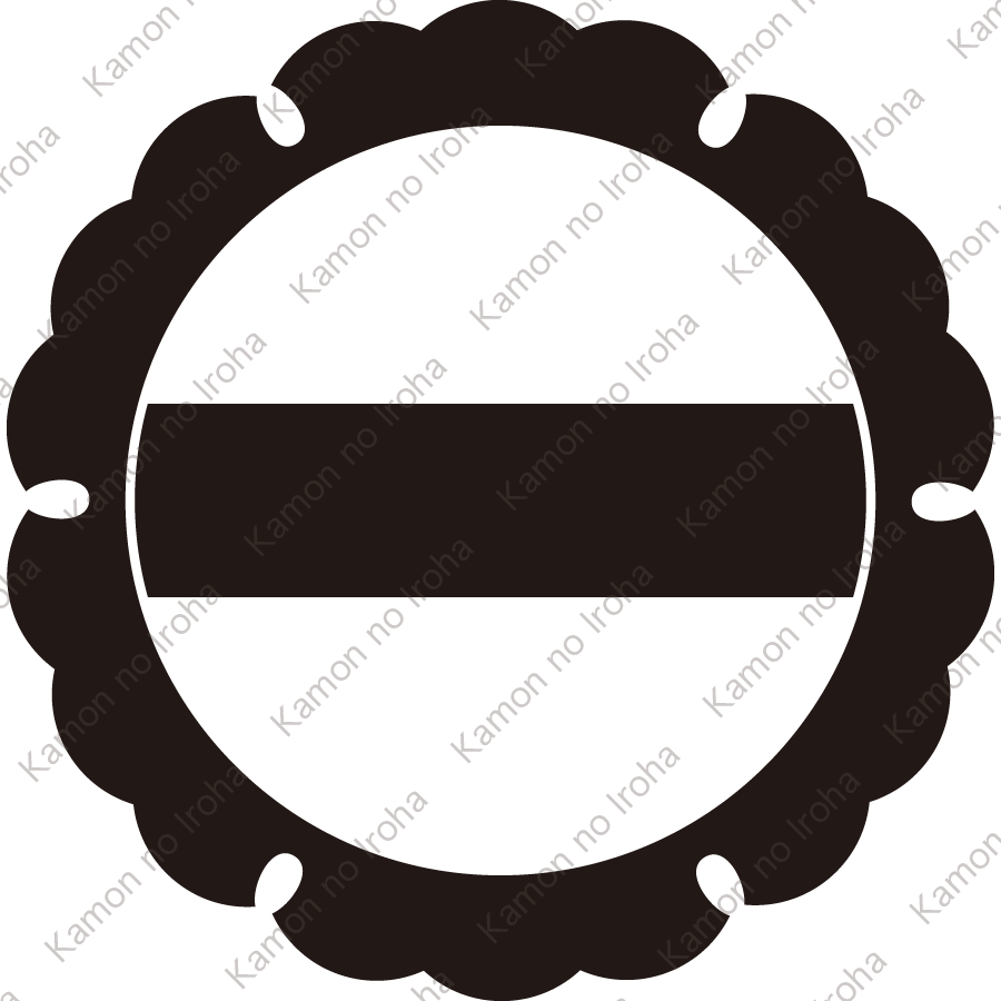 外雪輪内に一つ引き紋