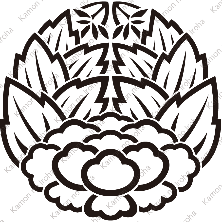 総陰杏葉牡丹紋