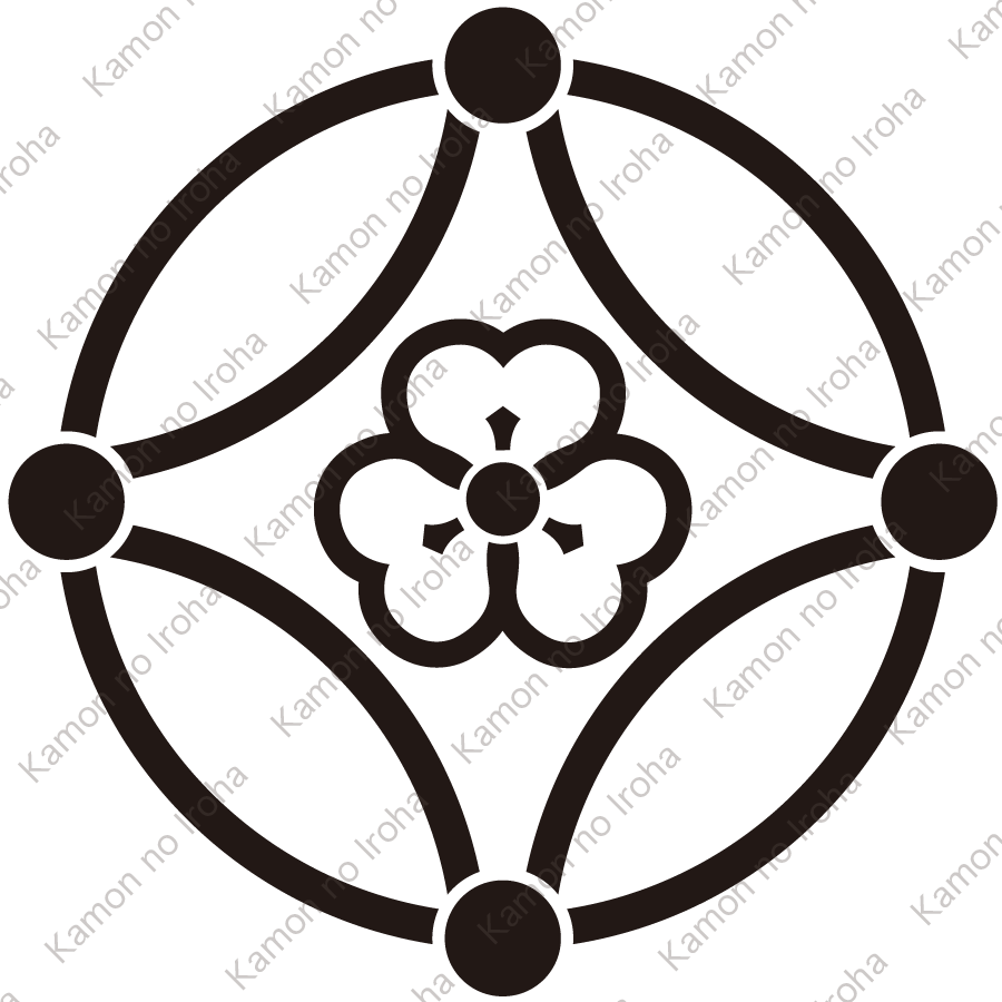 総影星付き七宝に片喰紋