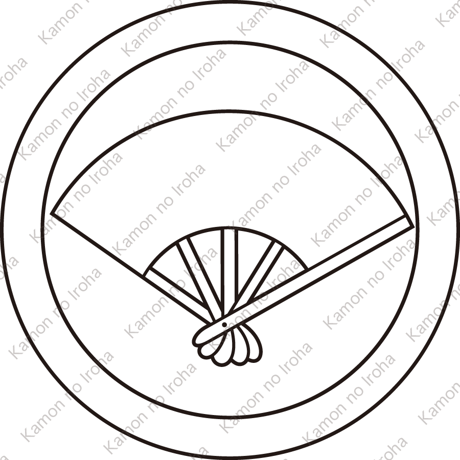 総陰丸に五本骨扇紋