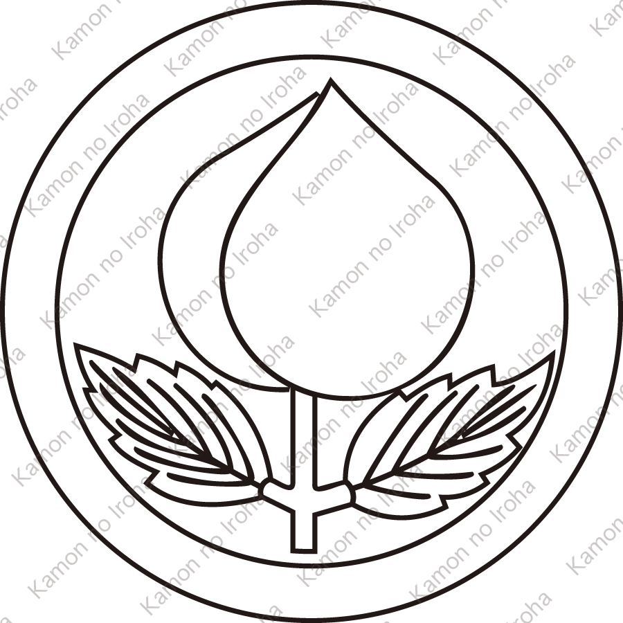 総陰丸に葉付き桃紋