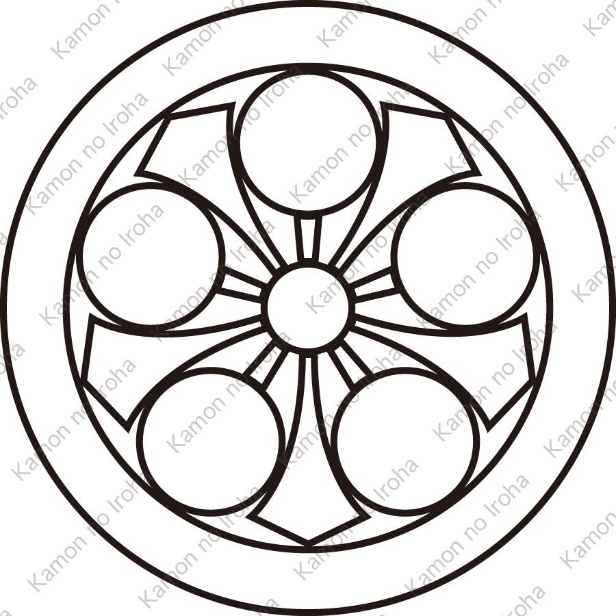 総陰丸に剣梅鉢紋