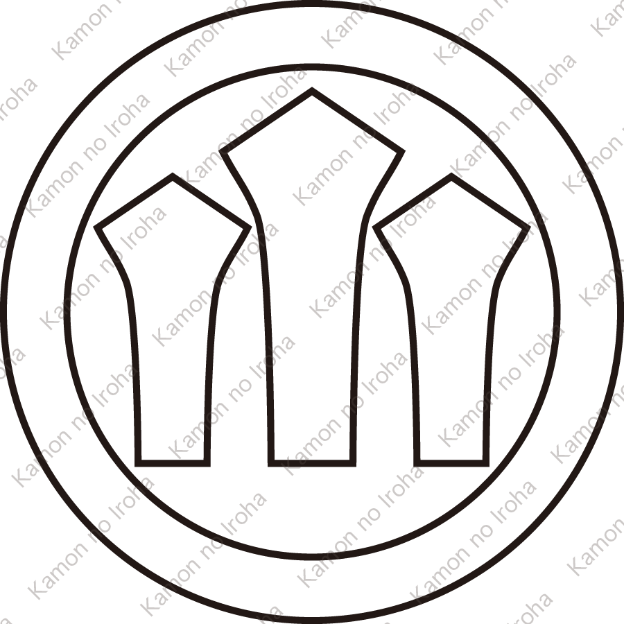 総陰丸に三つ並び剣紋