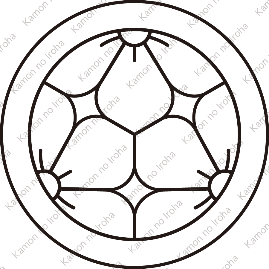 総陰丸に三つ割り桔梗紋