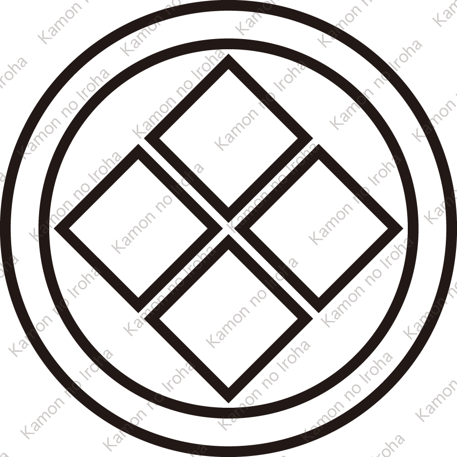 総陰丸に隅立て四つ石紋