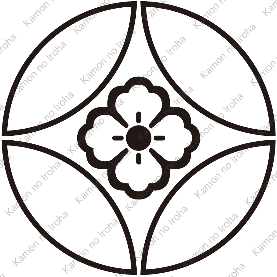 総陰七宝に花角紋