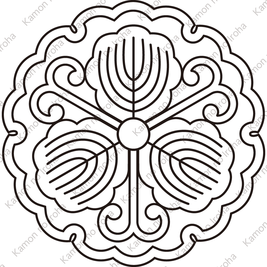 総陰雪輪に蔓柏紋