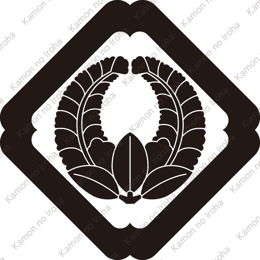 隅入り角に上り藤紋