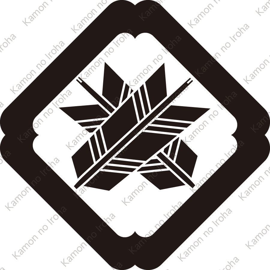 隅入り角に違い矢紋