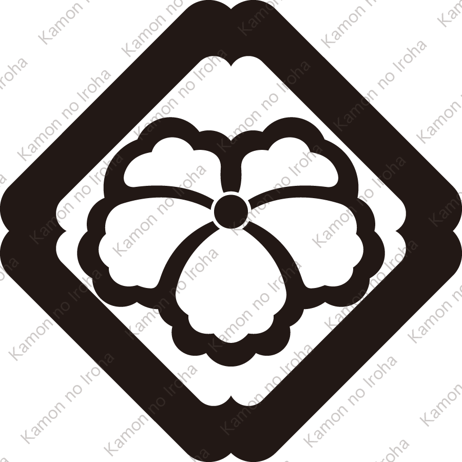 隅入り角に中陰蔦紋