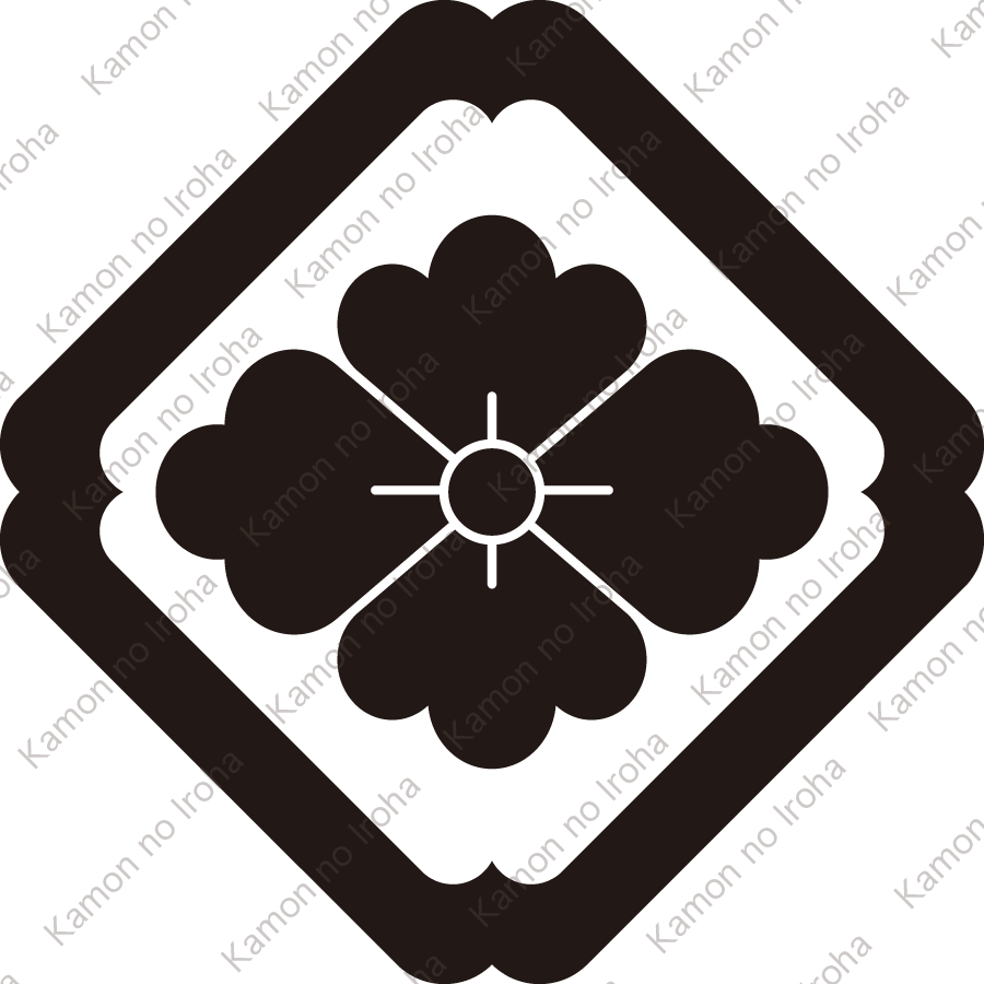 隅入り角に花菱紋