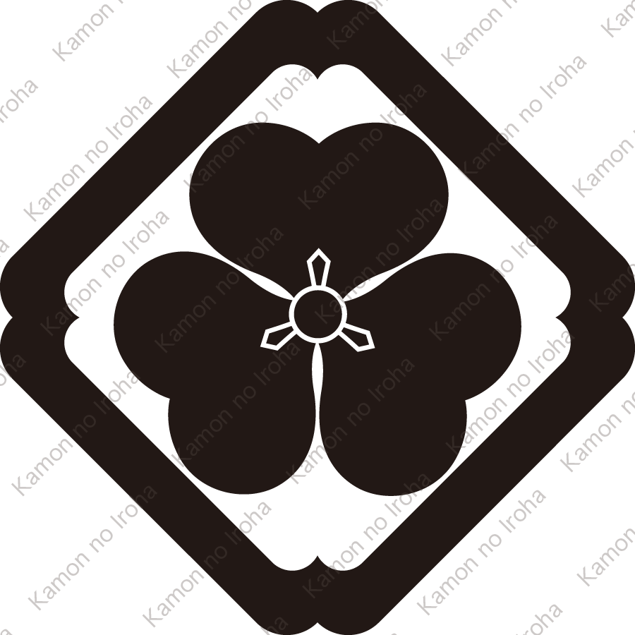 隅入り角に片喰紋