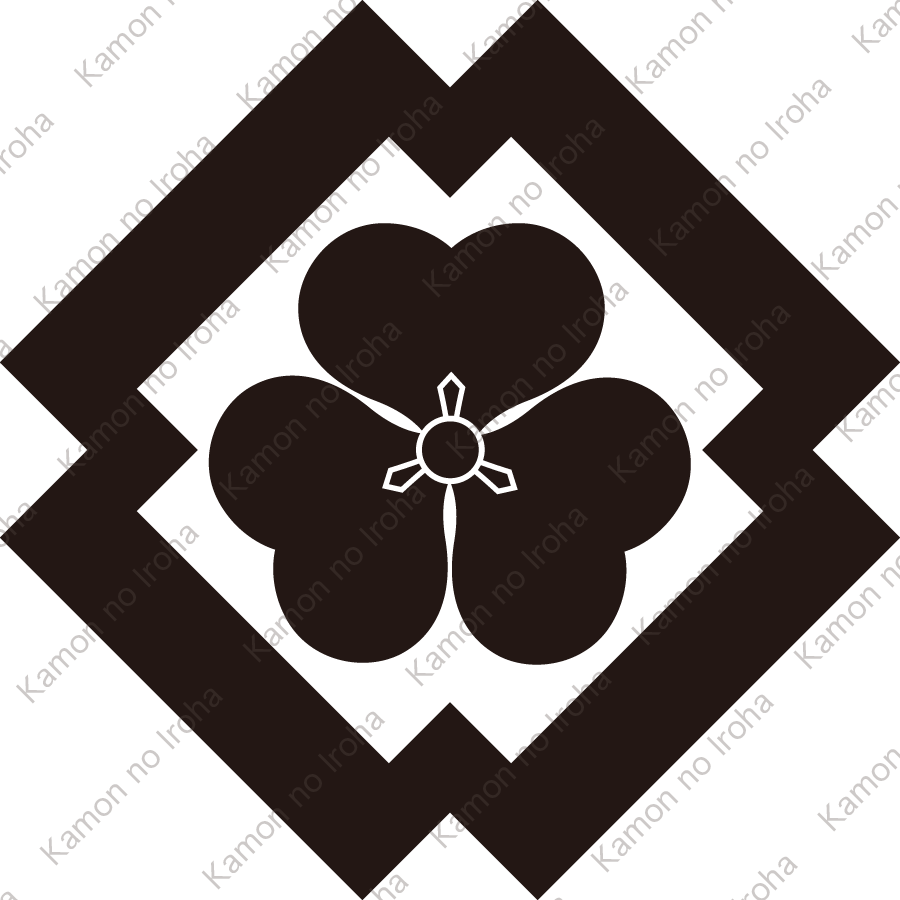 隅入り角に片喰（２）紋