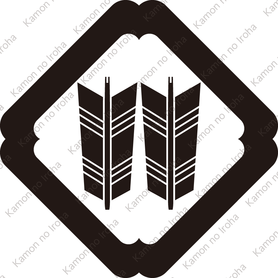 隅入り角に並び矢紋
