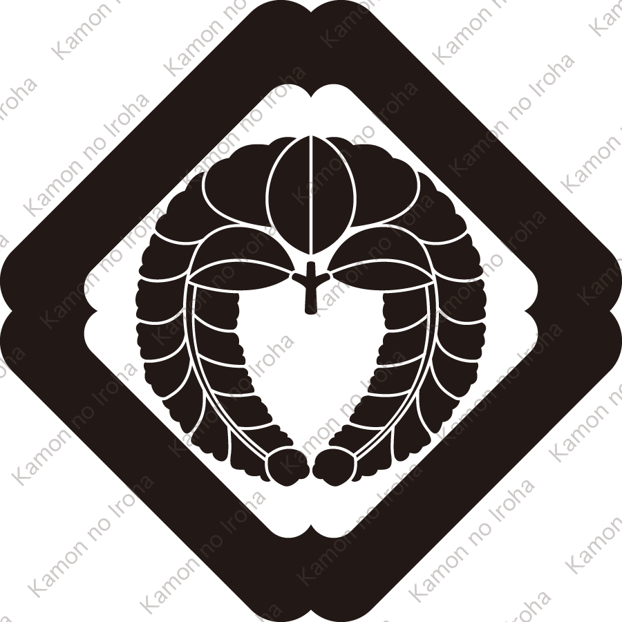 隅入り角に下り藤紋