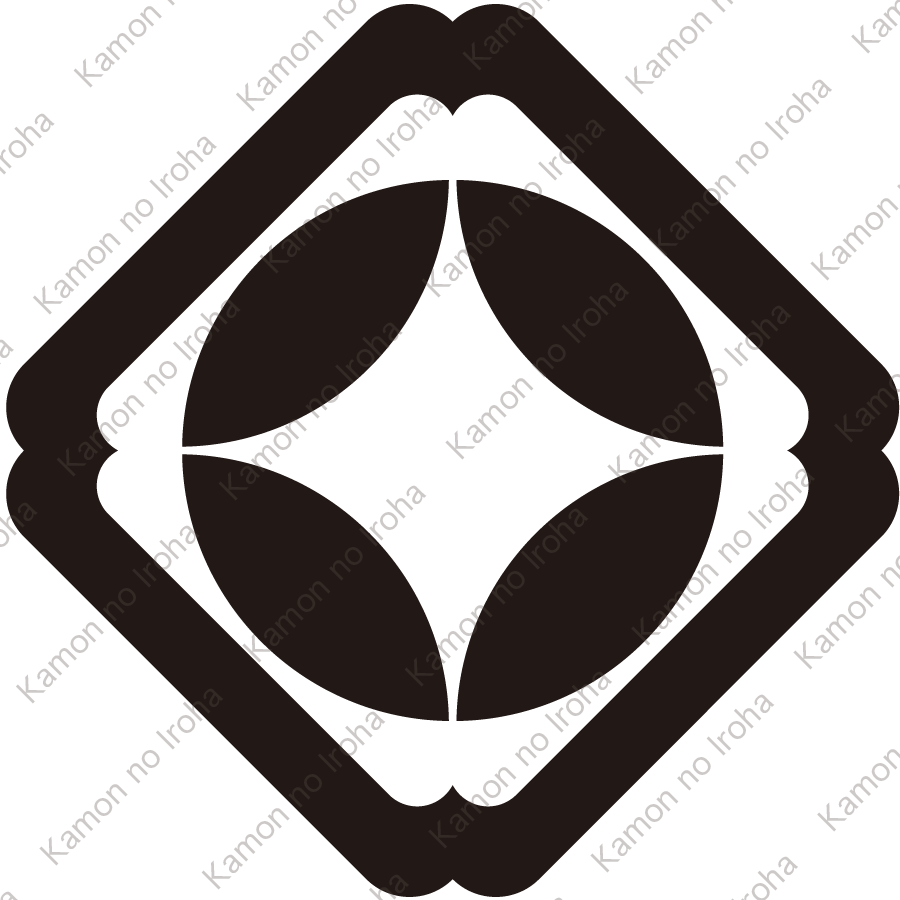 隅入り角に七宝紋