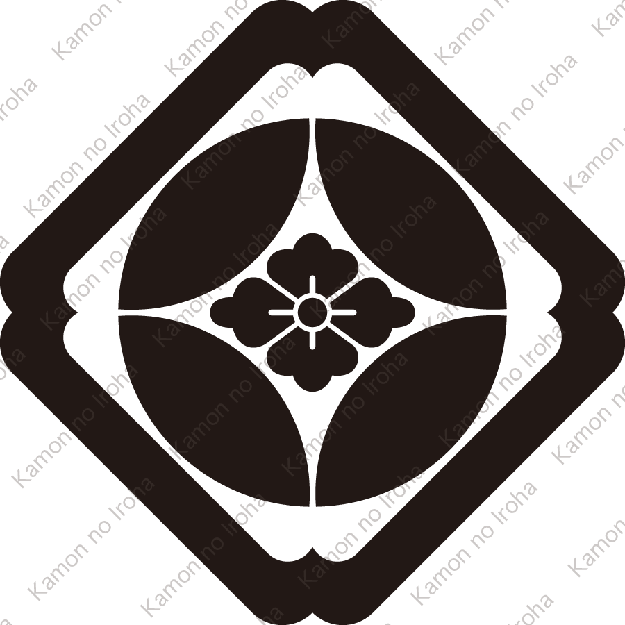隅入り角に七宝に花菱紋