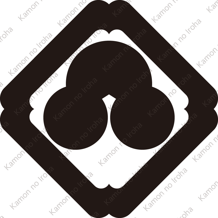 隅入り角に洲浜紋