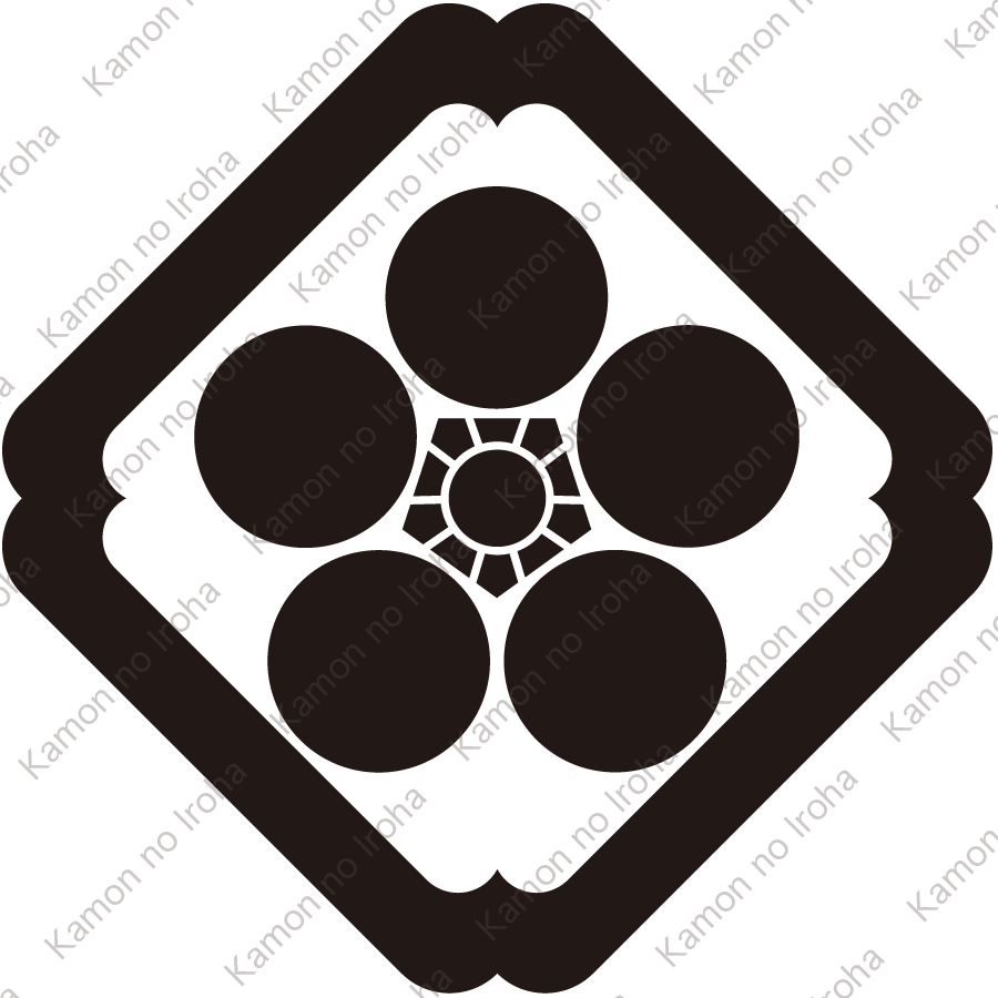 隅入り角に梅鉢紋