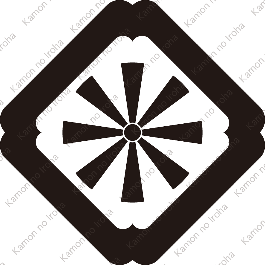隅入り角に八つ日足紋