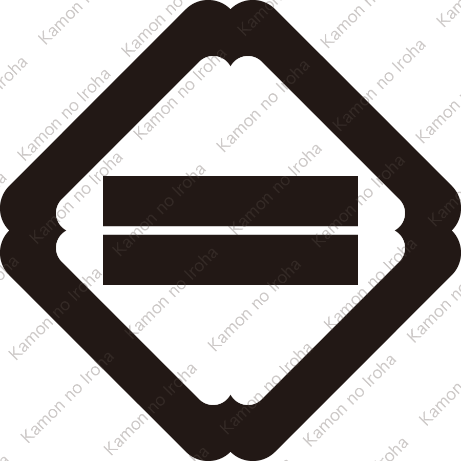 隅入り角内に二つ引き紋