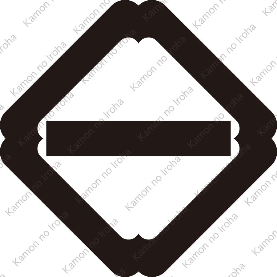 隅入り角内に一つ引き紋