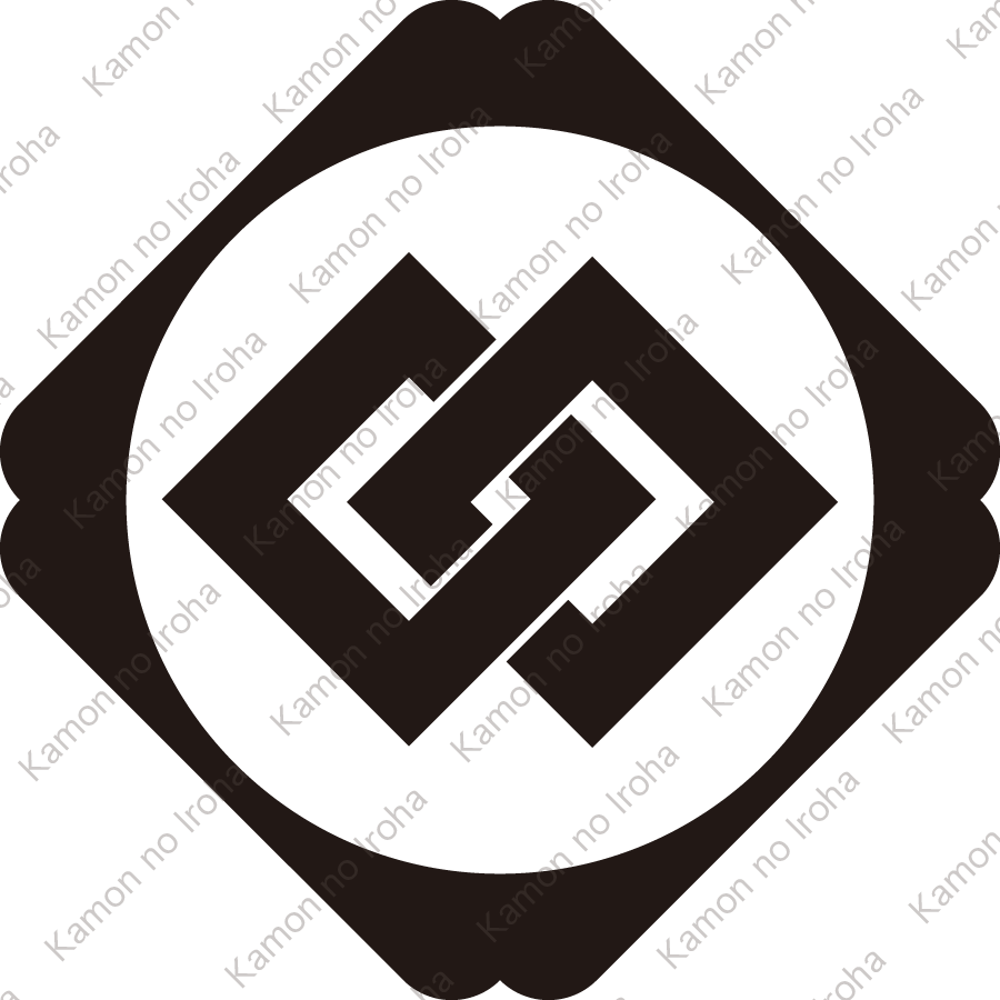 隅入り鉄砲角に違い釘抜紋