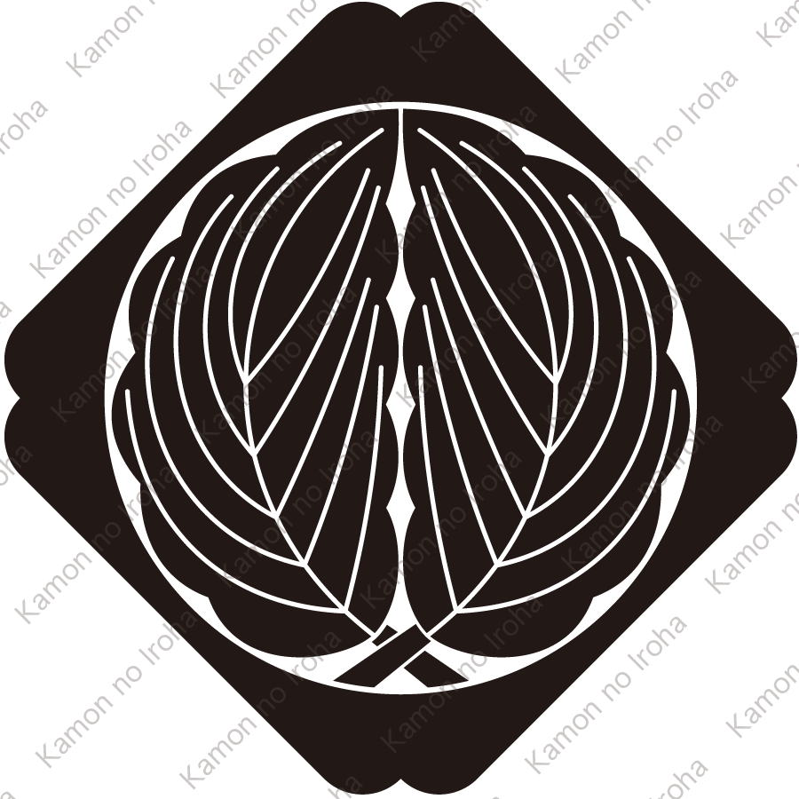 隅入り鉄砲角に抱き柏紋