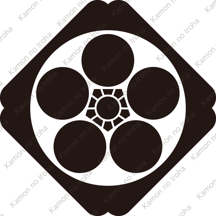 隅入り鉄砲角に梅鉢紋