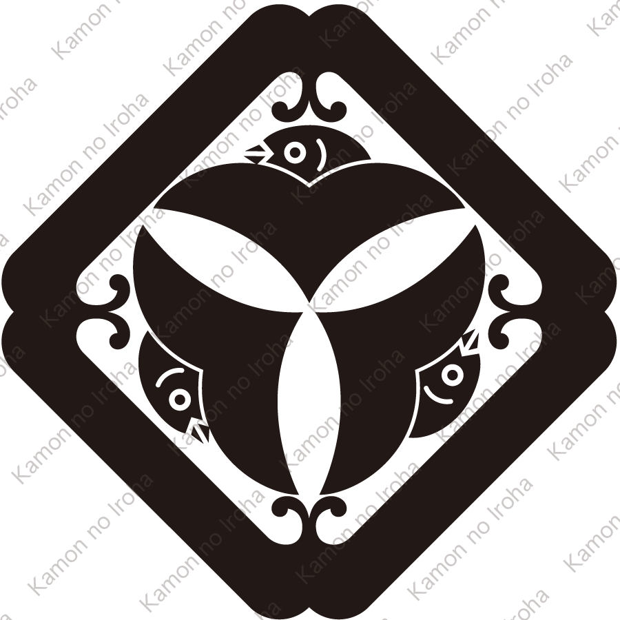 隅入り蔓角に三つ雁金紋