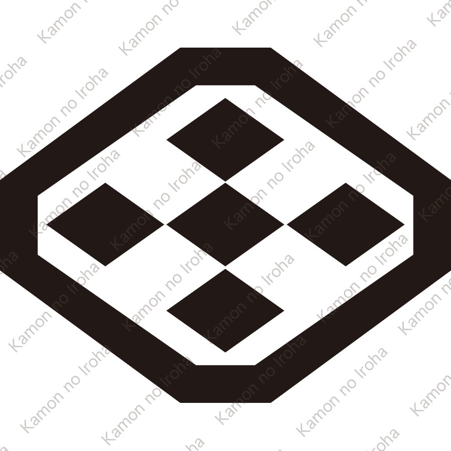 隅切り菱に五つ菱紋