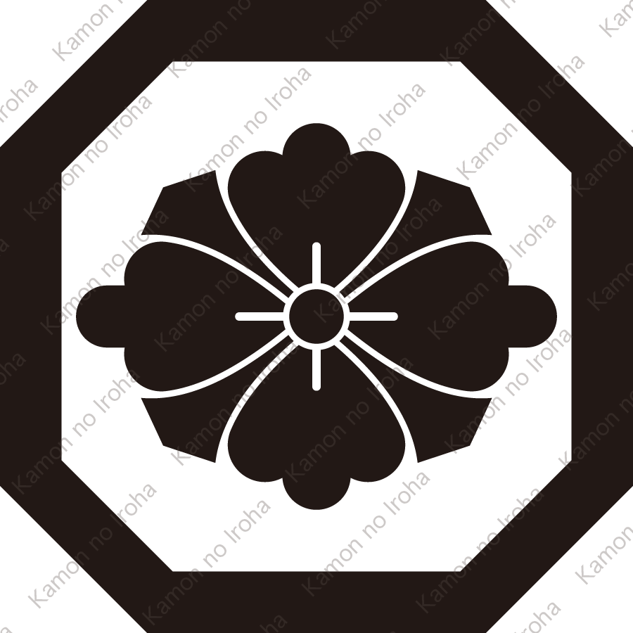 隅切り平角に剣花菱紋