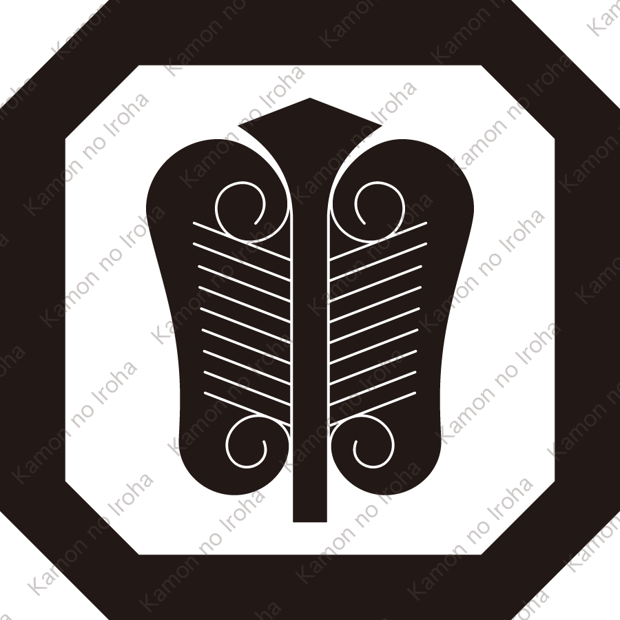 隅切り平角に唐団扇紋