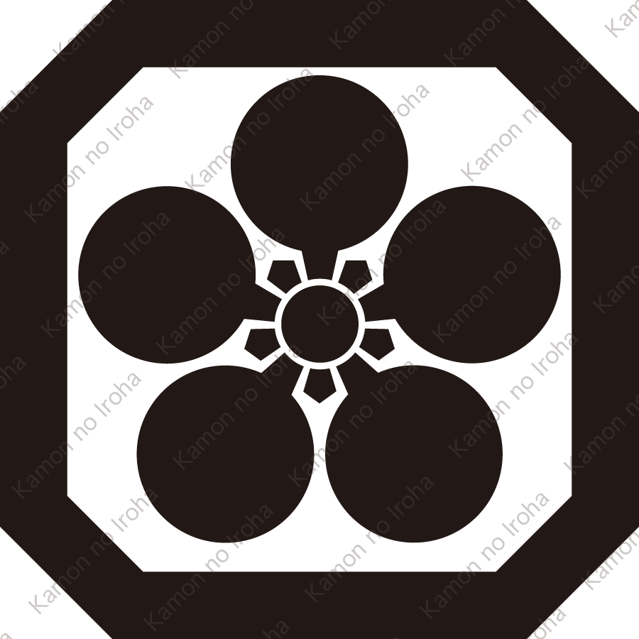 隅切り平角に梅鉢紋
