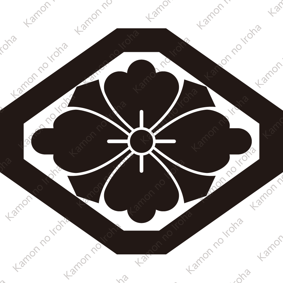 隅切り菱に剣花菱紋