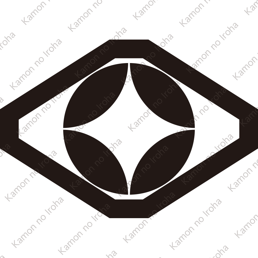 隅切り菱に七宝紋