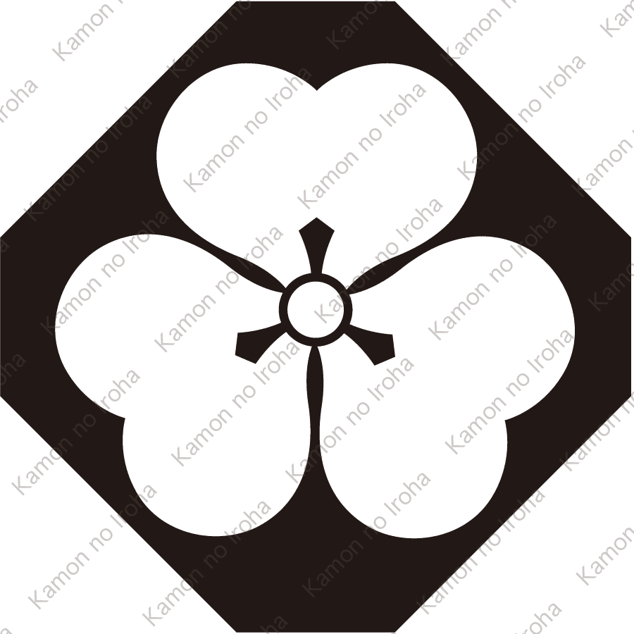 隅切り地抜き片喰紋