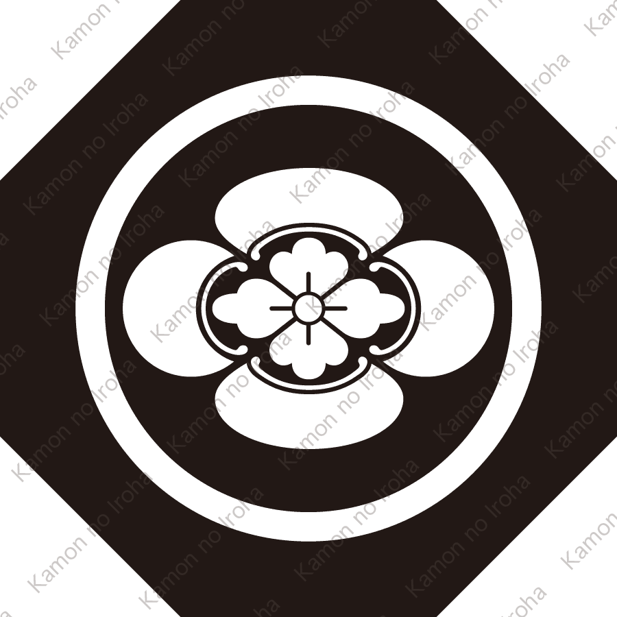 隅切り角持ちに地抜き木瓜紋