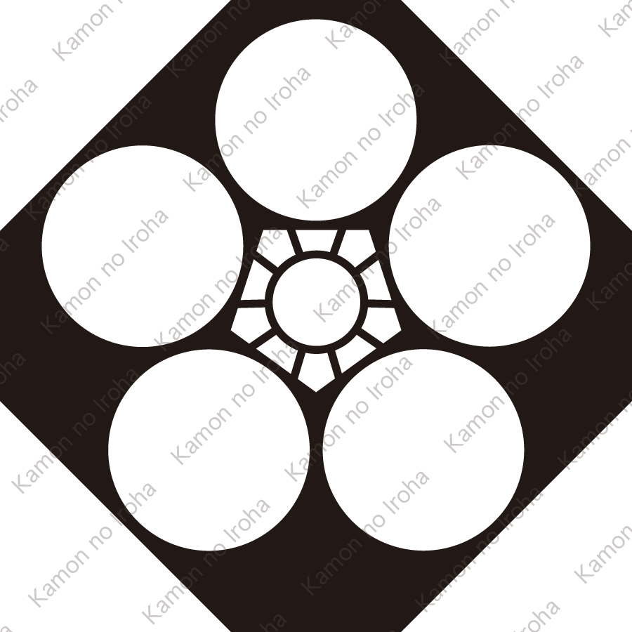 隅切り角持ちに地抜き梅鉢紋