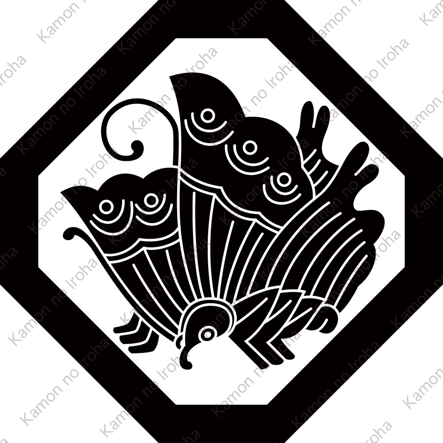 隅切り角に揚羽蝶紋