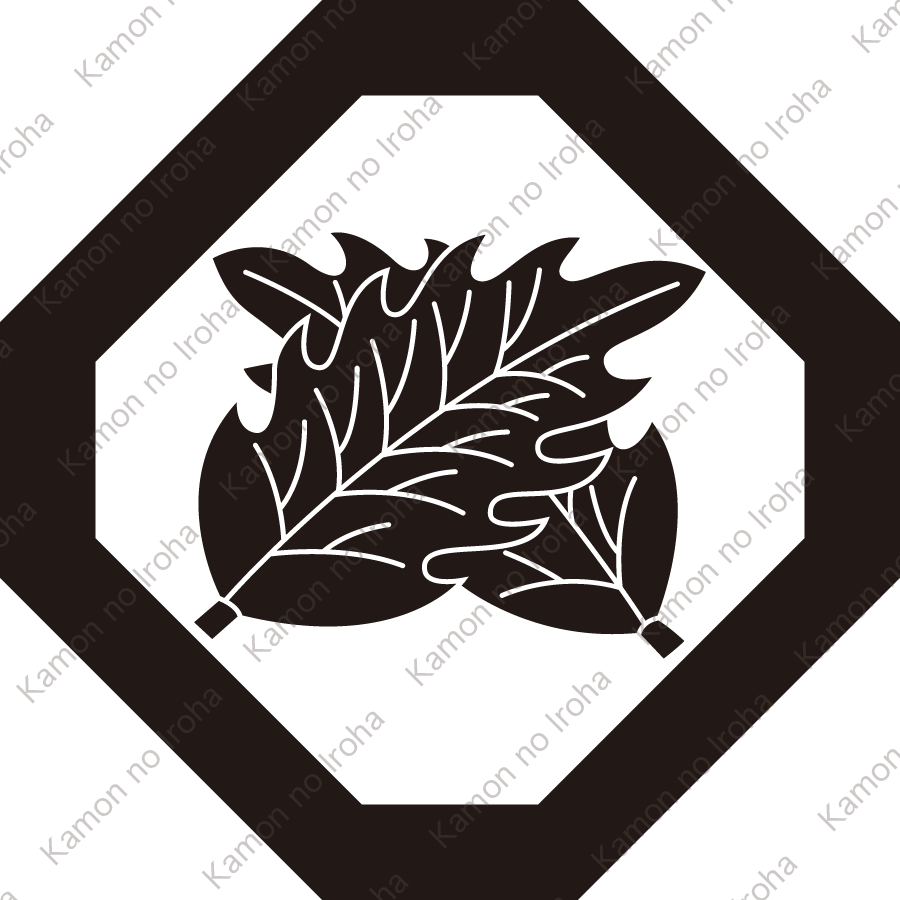 隅切り角に違い柊紋