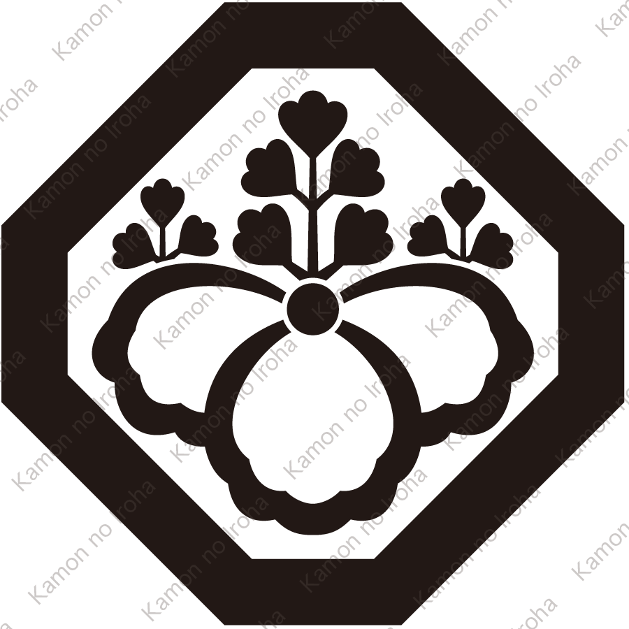 隅切り角に中陰五三桐紋