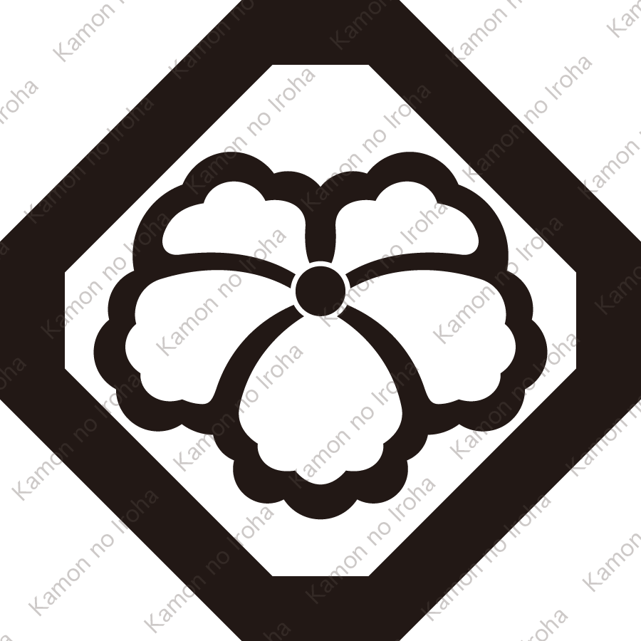 隅切り角に中陰蔦紋