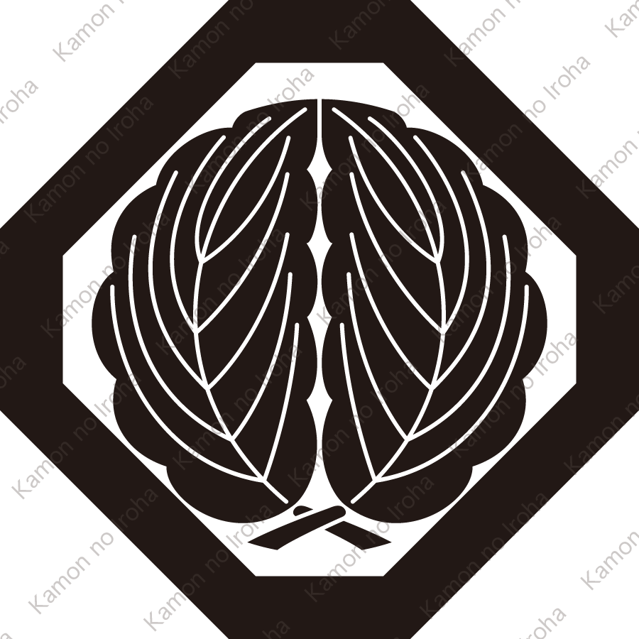 隅切り角に抱き柏紋