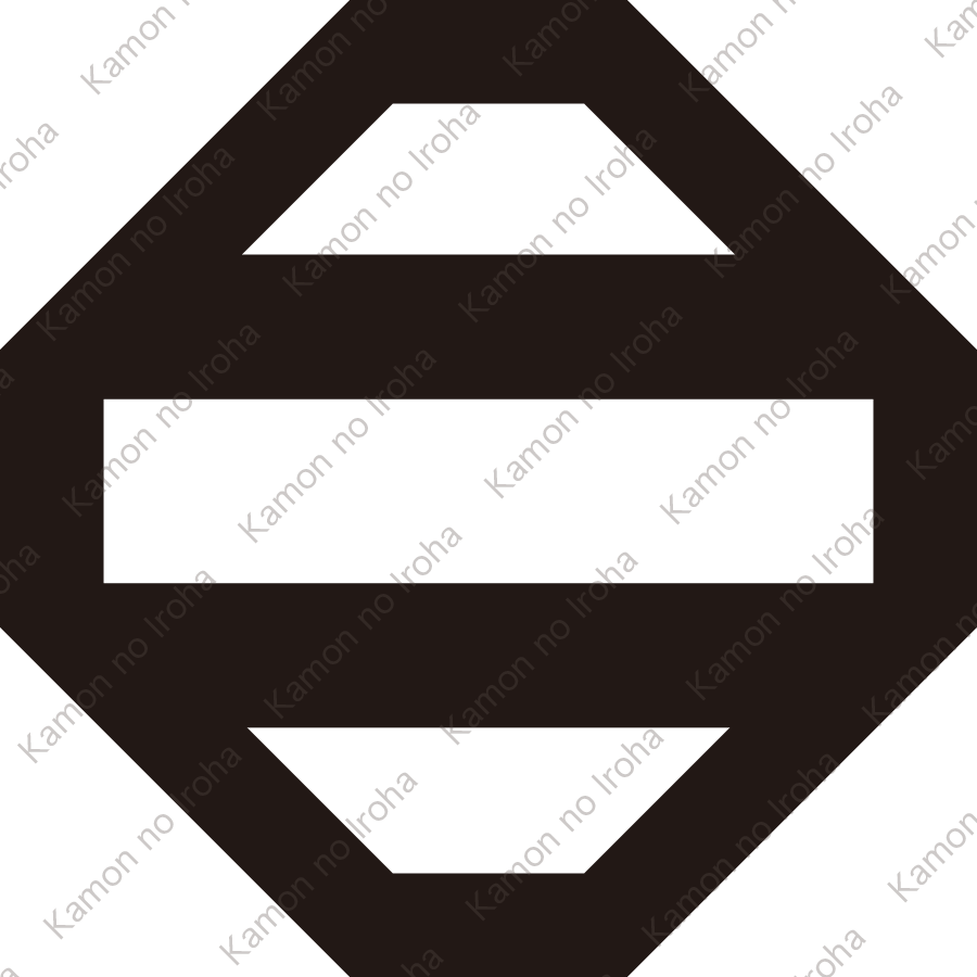 隅切り角に二つ引き紋
