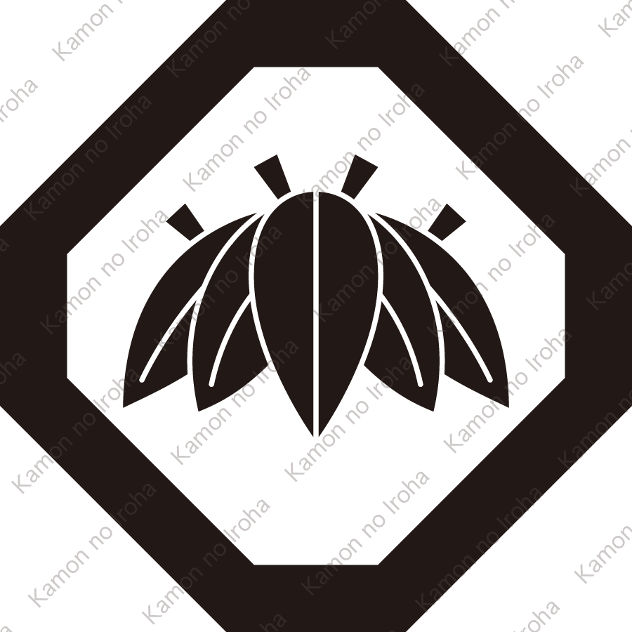 隅切り角に五枚笹紋