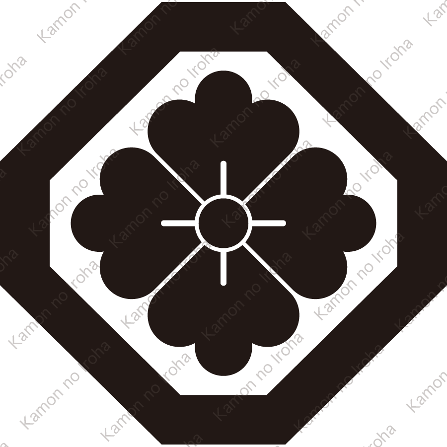 隅切り角に花角紋